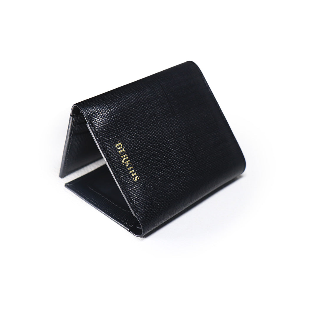 Leather Trifold  Black Wallet