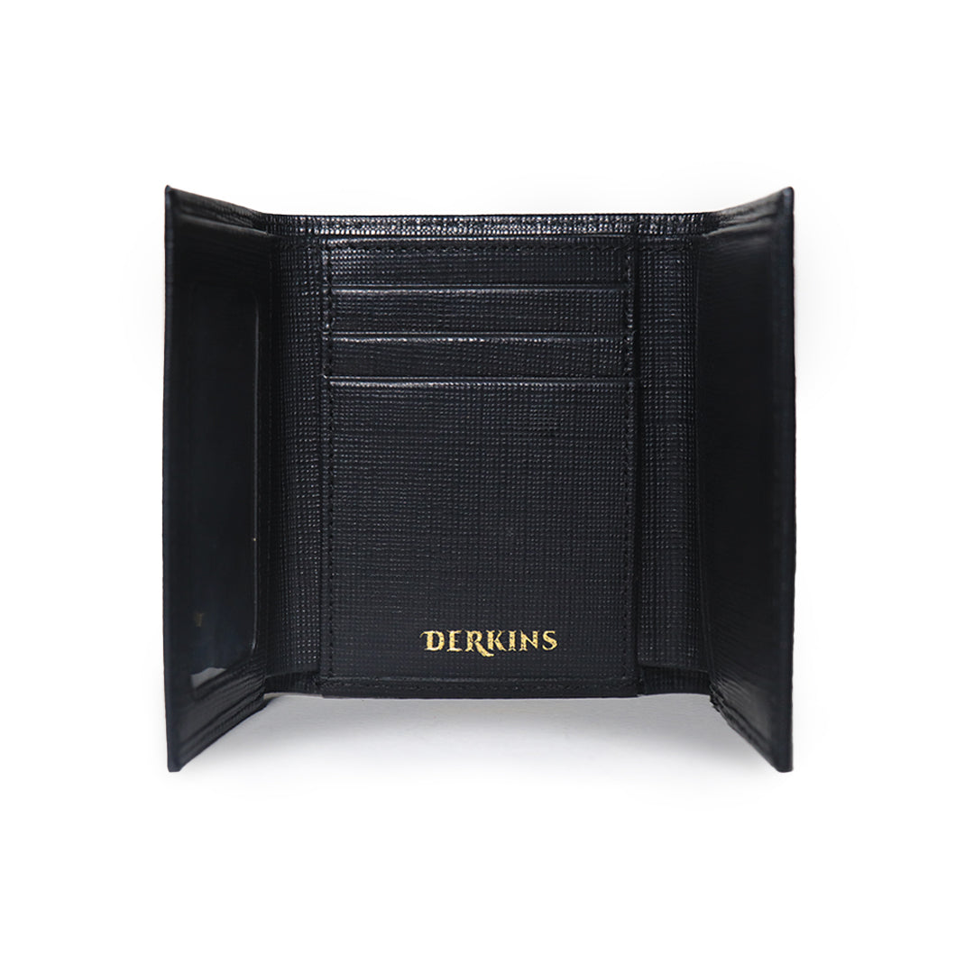 Leather Trifold  Black Wallet