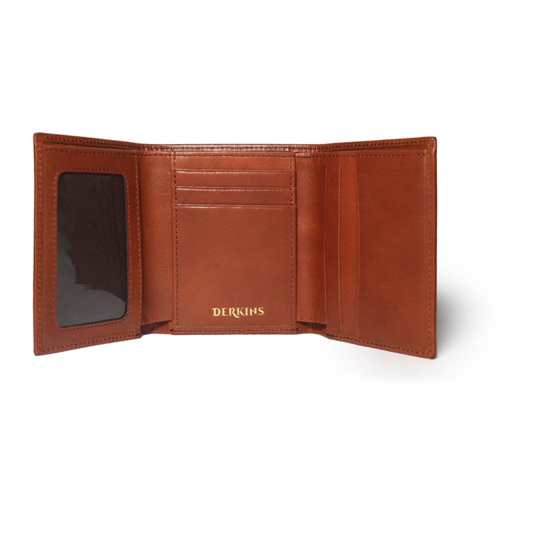 Leather Trifold Brown Wallet