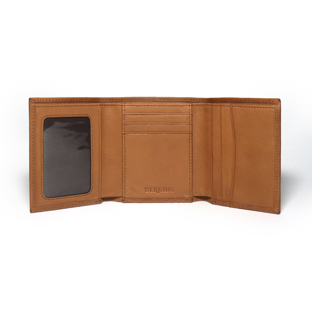 Leather Trifold Tan Wallet